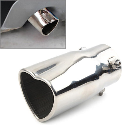ya 14 9.20 zhengce Heart Shaped Car Stainless Steel Chrome Rear Pipe Tail Muffler Tip-1