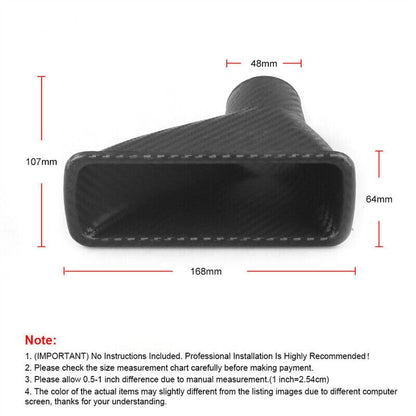 ya 2 8.15 Carbon Fiber Turbine Intake Pipe air Funnel kit Appearance car Front Bumper 