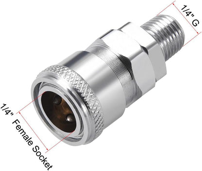 ya 14 9.20 baidi Air Hose Coupler,1/4 G Male Nipple to 0.51 Female Socket Coupler Fittings-1
