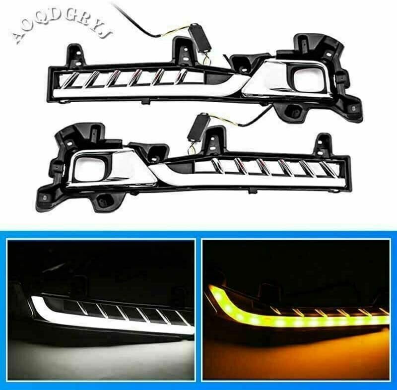ya 9 10.24 for Toyota for Land Cruiser LC200 2016-2021 Flow LED Front Bumper Fog Lamp Bracket