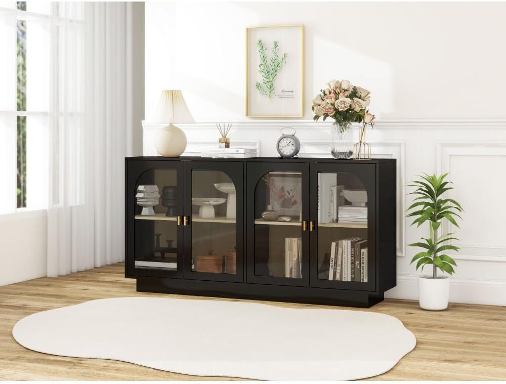 ya 28 10.13 baidi Black Storage Cabinet Acrylic for Living Room, Dining Room, Study