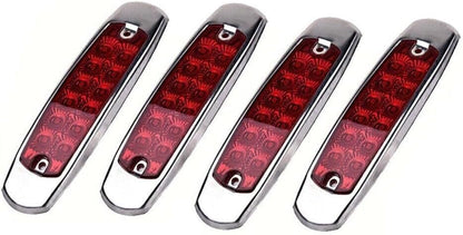 ya 13 9.15 baidi 4-Red 12 LED Sealed Side Marker Clearance Light Fish Shape Truck Trailer 12