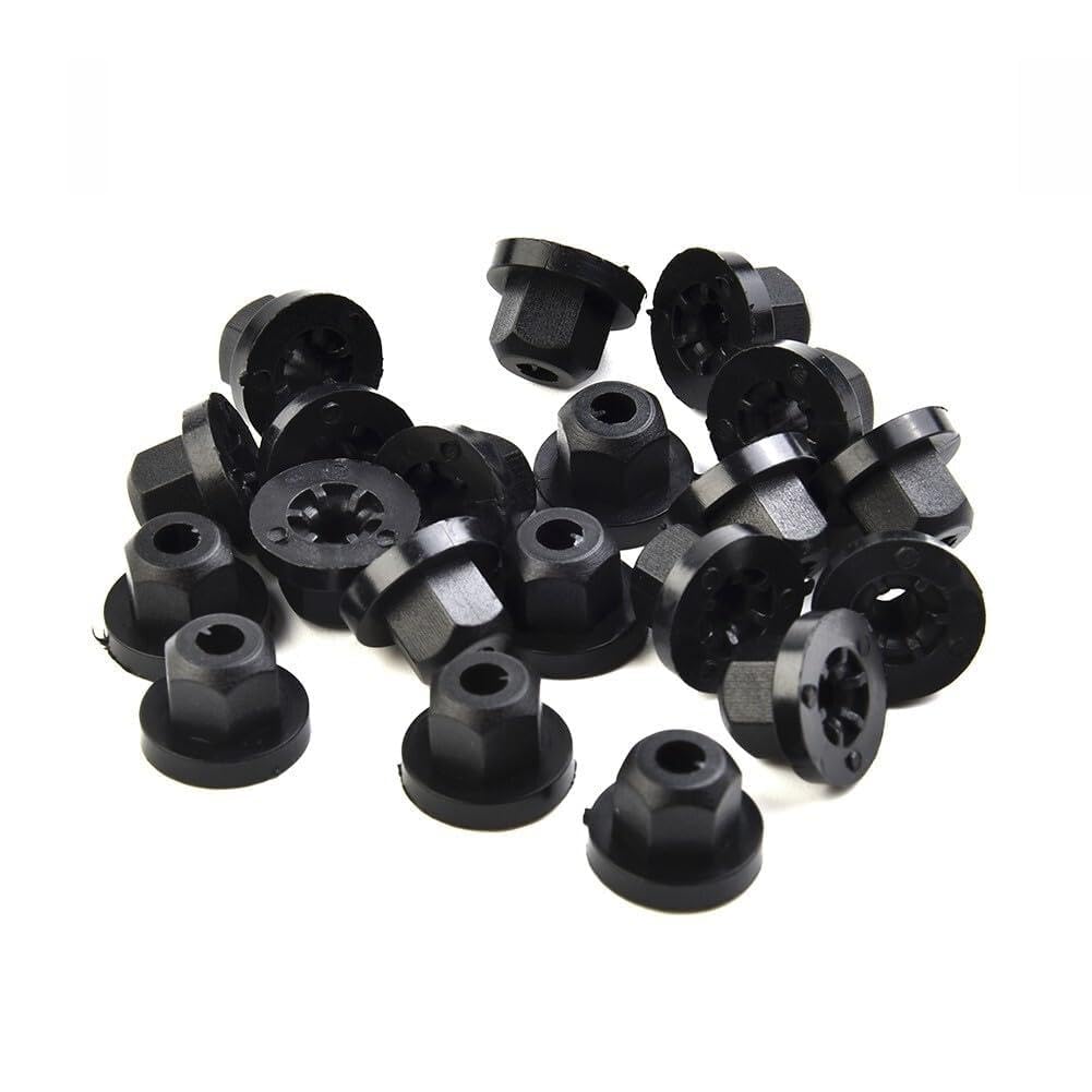 ya 13 9.15 baidi 20x Plastic Nut with Ring for E36 E39 E46 E60 E61 E65 E90 E91 X3 Nylon Black