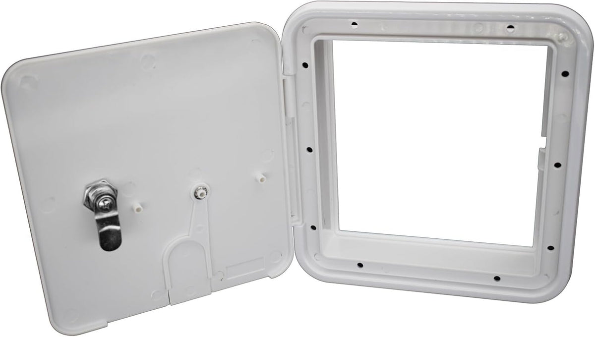 ya 10 9.16 baidi RV White Electric Power Cord Cable Hatch Compartment Lockable w/ 2 Keys USA