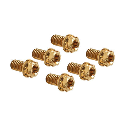 ya 6 8.14 6pcs Bolts Torx Head Flange Screws M8x10mm Gold for Motorcycle Bike