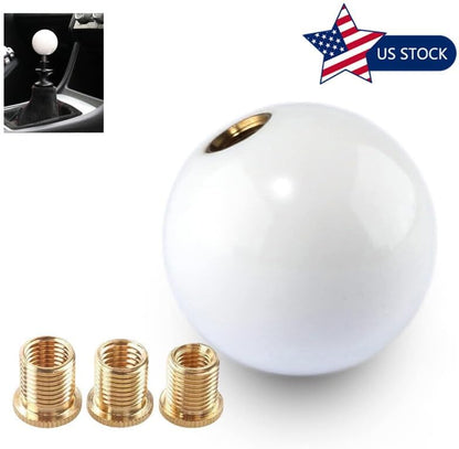 ya 11 9.14 baidiGlossy White Round Ball Universal Acrylic Shift Knob for MAN ual Gear Shifter Head