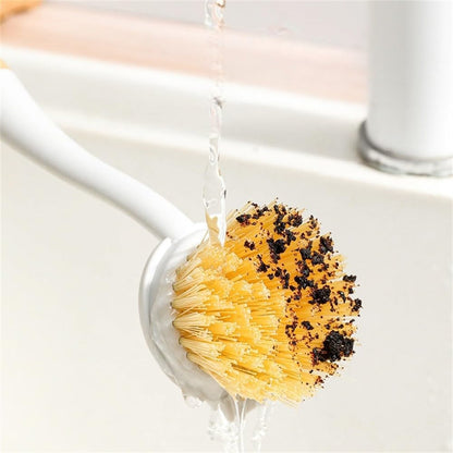 ya 14 9.20 baidi Kitchen Cleaning Brushes Set 3 Pcs Wooden Long Handle Pot Brushes with Scraper-1