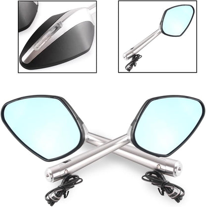 ya 2 8.15 2X Motorcycle Side Rearview Mirror w/Signal for Ducati for Suzuki Aprilia for Kawasaki