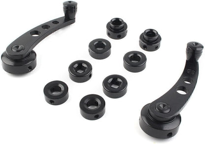 ya 9 10.24 2x CNC Aluminum Alloy Car Window Handle Winder Riser Winder Crank Riser Bla