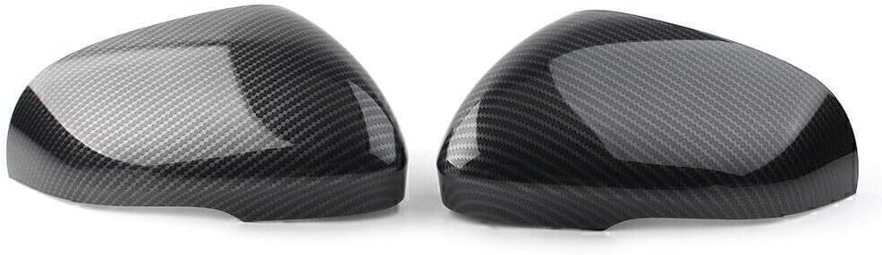 ya 4 8.14 Pair Carbon Fiber Rear Side View Mirror Cover Cap for Jaguar XF XFR XFR-S XJ XE