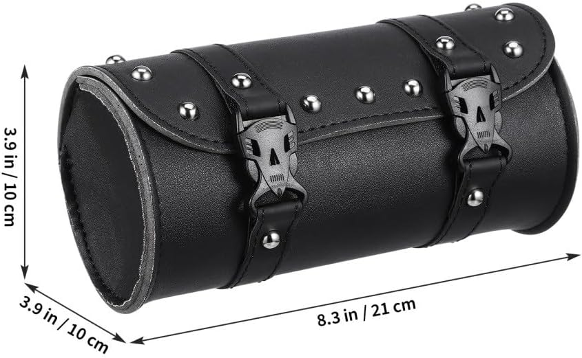 ya 11 9.14 baidiUniversal Motorcycle Saddlebag Waterproof Tool Bag Mounting Strap Round Storage