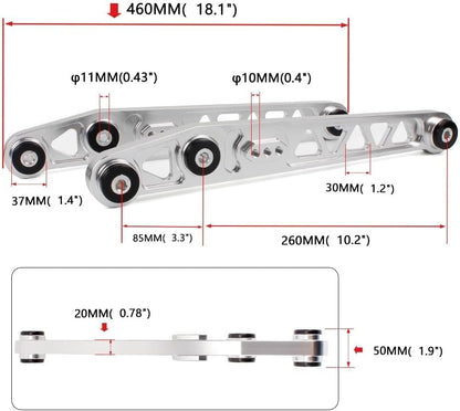ya 13 9.15 baidi for EK 96-00 Billet Rear Lower Control Arm + Subf for Ram e Brace +Tie Bar