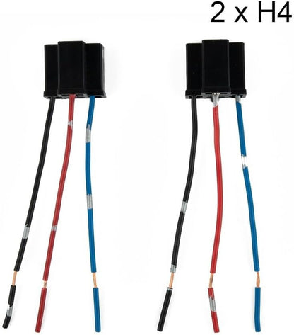 ya 13 9.15 baidi 2pc H4 3 Pin Headlight Replacement Repair Bulb Holder Connector Plug Wire Socket