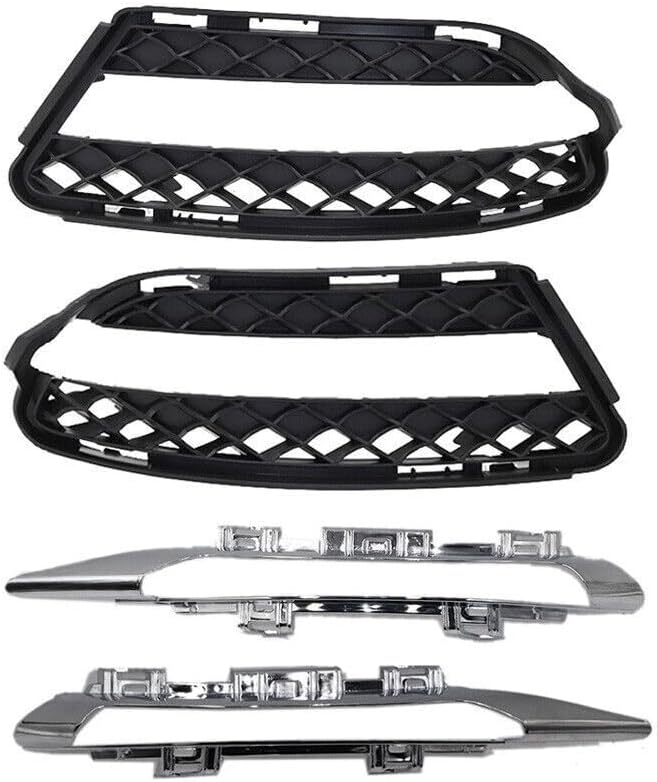 ya 4 8.14 Front bumper fog lamp mesh grille chrome trim fits Mercedes W221 S350 S550