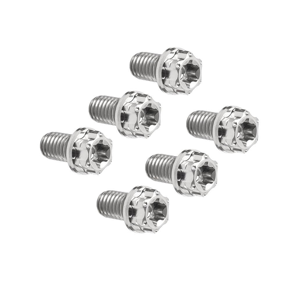 ya 9 10.24 6pcs Bolts Torx Head Flange Screws M6x15mm for Motorcycle Bike Silver