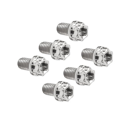 ya 9 10.24 6pcs Bolts Torx Head Flange Screws M6x15mm for Motorcycle Bike Silver