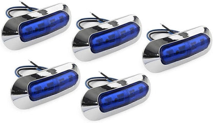 ya 4 8.8 5pcs 4 LED Side Clearance Marker Blue Light For Car Truck Trailer Pickup 12V 24V