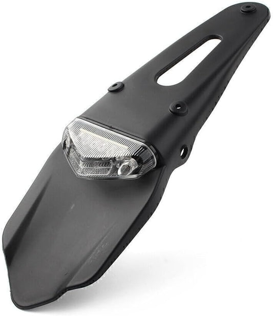 ya 4 8.8.2 Universal Motorcycle Clear Lens Rear Tail Light Dirt Bike Fender LED Off-Road