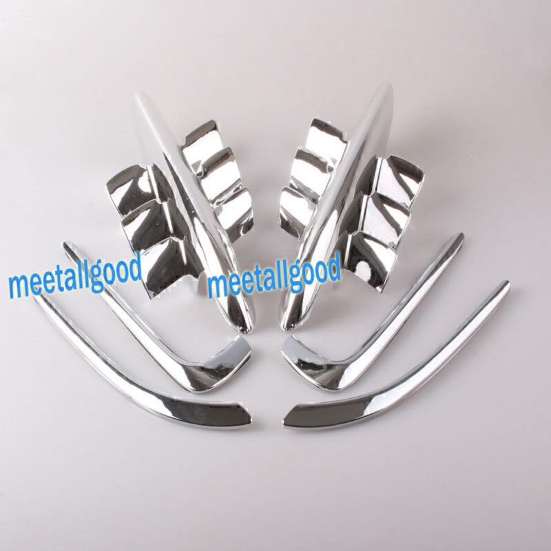 ya 6 8.24 baidi 2X Chrome Premier Shark Gills Trim ABS for Honda Goldwing 1800 GL1800 2001-2011