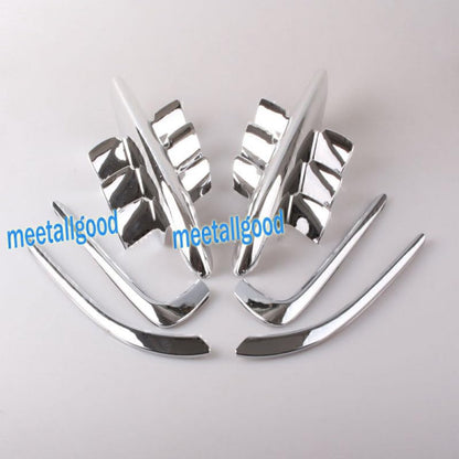 ya 6 8.24 baidi 2X Chrome Premier Shark Gills Trim ABS for Honda Goldwing 1800 GL1800 2001-2011