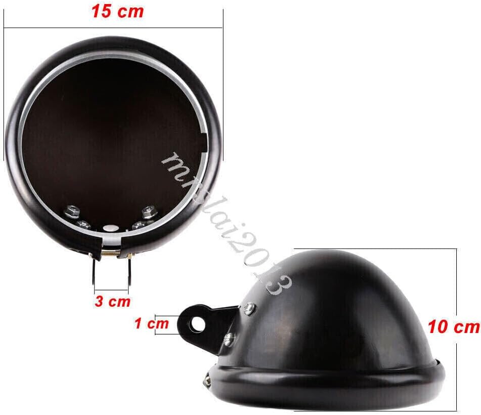 ya 6 8.24 baidi Motorcycle Headlight Headlamp Bucket Housing Bottom Mount 5-3/4 Inch Black