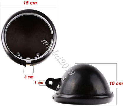 ya 6 8.24 baidi Motorcycle Headlight Headlamp Bucket Housing Bottom Mount 5-3/4 Inch Black
