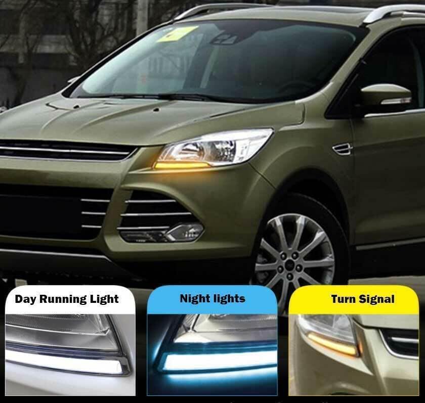 ya 4 8.24 baidi for Ford Escape Kuga 2013-2016 LED Lights Daytime Running Lights Turn Signal Width Lights 