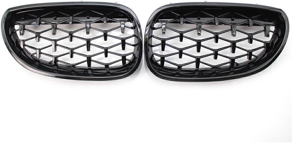 ya 4 8.14 for BMW E60 2003-2009 08 5 Series Gloss Black Diamond Meteor Front Kidney Grill