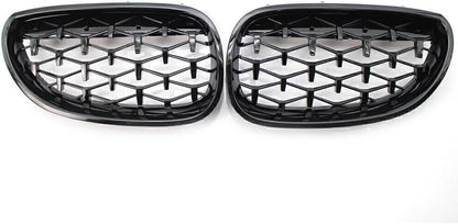 ya 4 8.14 for BMW E60 2003-2009 08 5 Series Gloss Black Diamond Meteor Front Kidney Grill