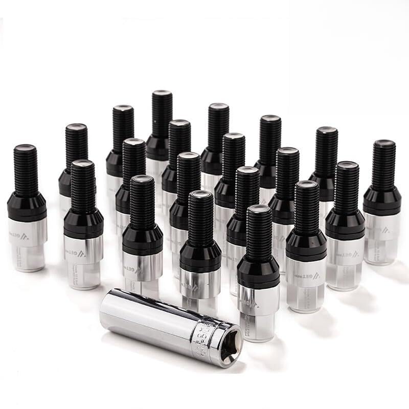 ya 10 9.16 baidi 20x M14x1.5 Wheel Lug Bolt Set28mm Shank Ball for SEAT Studs for Audi for VW for Benz Silver