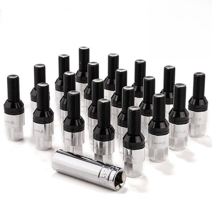 ya 10 9.16 baidi 20x M14x1.5 Wheel Lug Bolt Set28mm Shank Ball for SEAT Studs for Audi for VW for Benz Silver