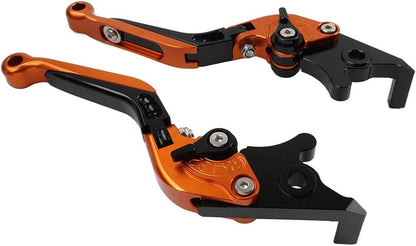 ya 5 8.10 CNC Folding Extendable Brake Clutch Levers for Kawasaki Z1000 ZX9R ZX6R Orange