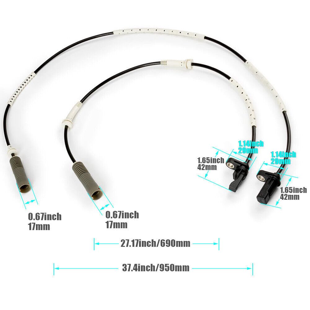 ya 9 10.24 4Pcs New Front Rear Left+Right ABS Wheel Speed Sensor Set New for BMW 328i USA