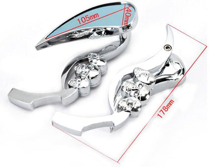 ya 2 8.15 Motorcycle Rectangular Rearview Mirror (Left and Right) for Chopper Cruiser