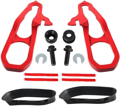 ya 4 8.8.2 Front LH & RH Red Tow Hooks w/Hardware for 2019-2022 for Ram 1500 DT Heavy Duty