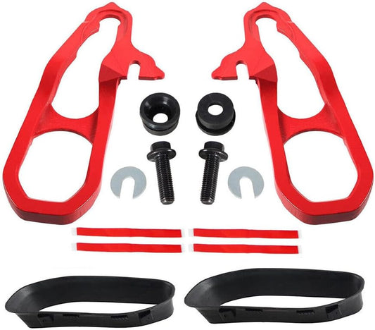 ya 4 8.8.2 Front LH & RH Red Tow Hooks w/Hardware for 2019-2022 for Ram 1500 DT Heavy Duty