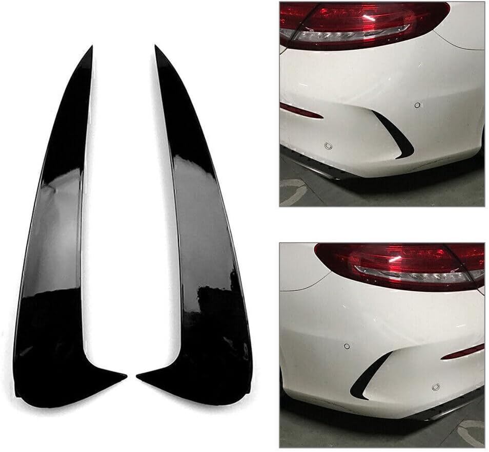 ya 4 8.14 Rear Bumper Spoiler Canard Air Vent for Mercedes-Benz C Class Coupe C205 Blk