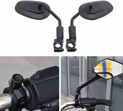 ya 2 8.15 Black 25mm Handlebar Mount Clamp Aluminium Oval Rearview Side Mirrors for Harley