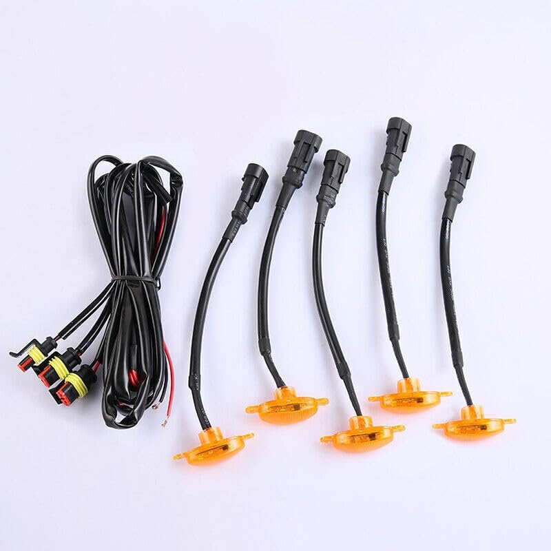 ya 4 8.10 5PCS For FJ Cruiser 2007-14 Raptor Style yellow LED Lamps Front Grill Lights Kit