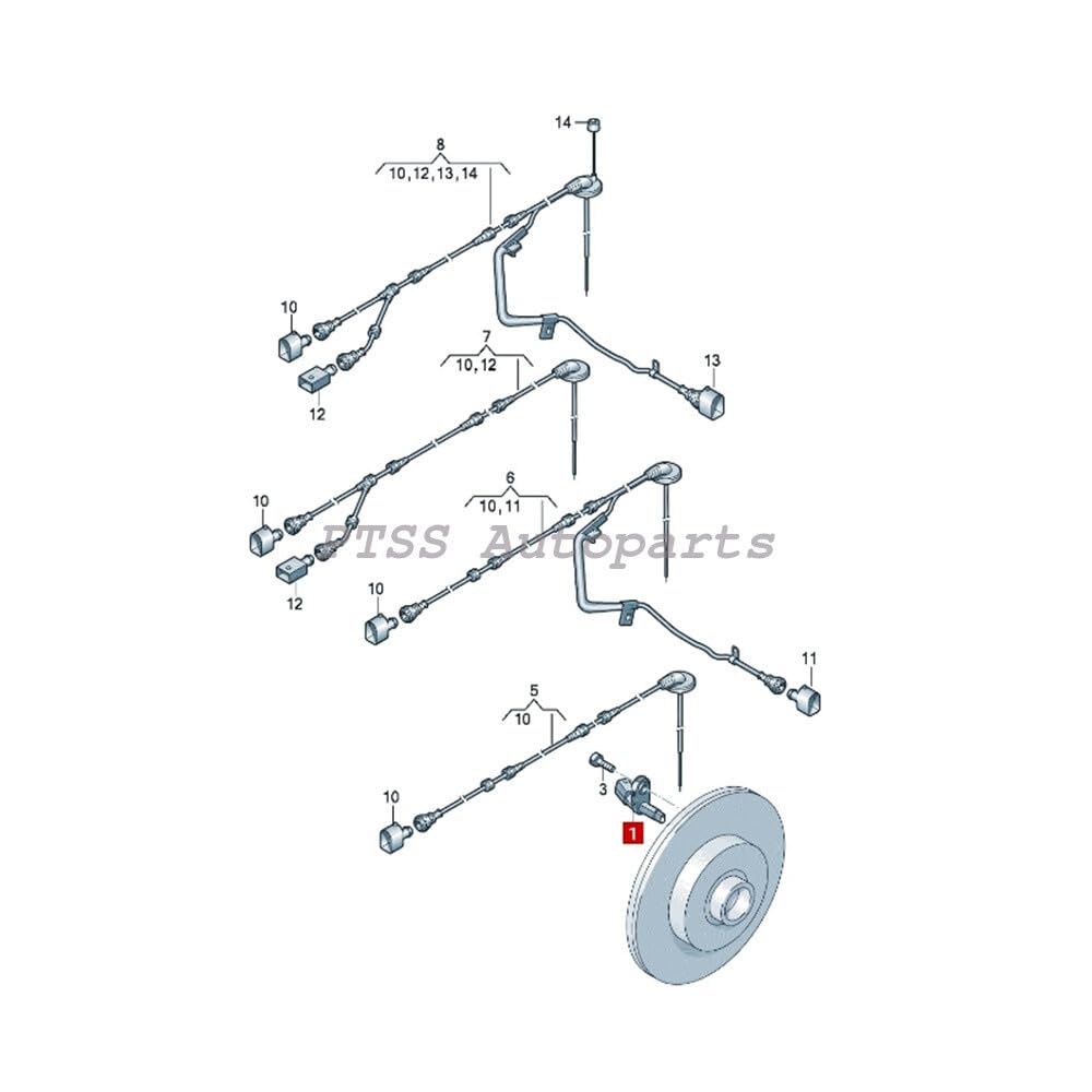 ya 9 10.24 Rear Left and Right ABS Sensor Wheel Speed Sensor OE for VW CC for Passat for Golf 2.0T