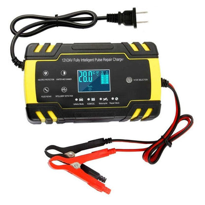 ya 6 8.24 baidi Car 12V/24V Automatic for Smart Battery for Charger Repair Display US Plug Cooling Fan