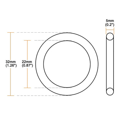 ya 13 9.15 baidi O-Rings Nitrile Rubber 22mm x 32mm x 5mm Seal Rings Sealing Gasket 10pcs