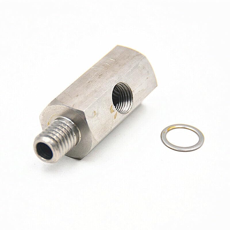ya 5 8.10 Oil Pressure Sensor Tee 1/8''NPT to Adapter Fitting Turbo Supply Feed Line Gauge