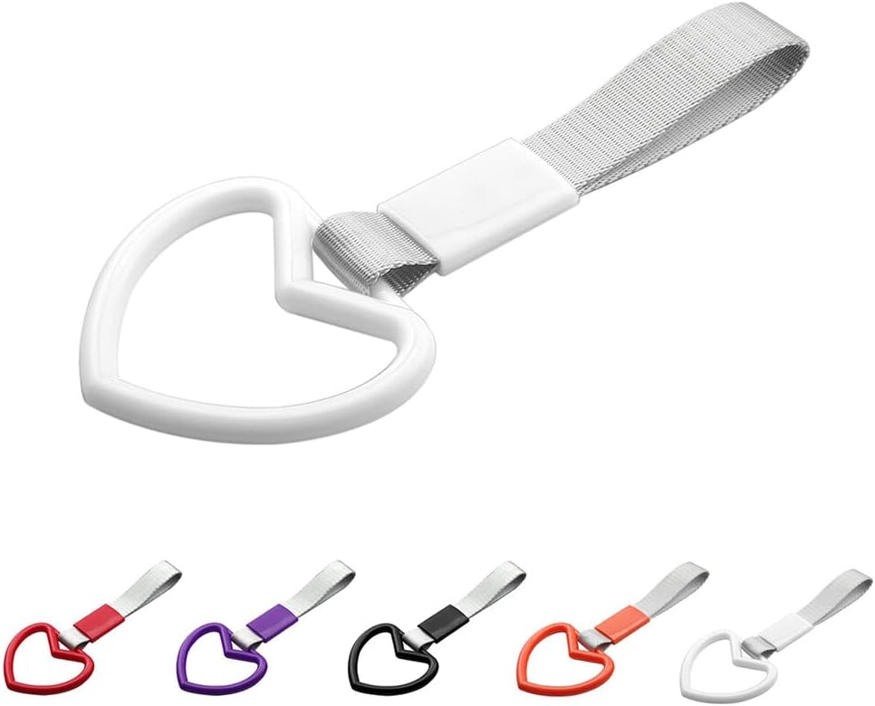 ya 4 8.8.2 HEART White JDM TSURIKAWA TRAIN CAR HANDLE STRAPS CHARM DRIFT J6C7