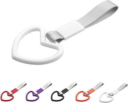ya 4 8.8.2 HEART White JDM TSURIKAWA TRAIN CAR HANDLE STRAPS CHARM DRIFT J6C7