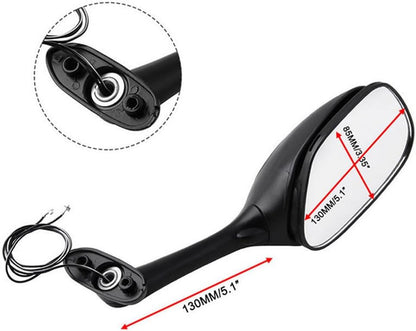 ya 2 8.15 with Light Rotatable Rear View Side Mirrors Fit for Suzuki GSXR600/750 GSXR1000