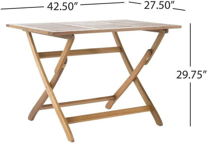 ya 28 10.13 baidi 5-Piece Natural Wood Patio Dining Set