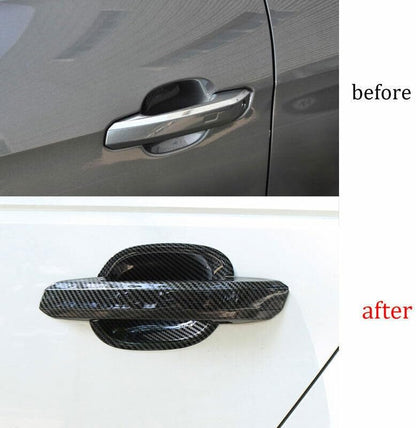 ya 5 8.10 for Audi 2017-21 A4 A5 ABS Carbon Fiber Outside Door Bowl Handle Cover Trim 8PCS