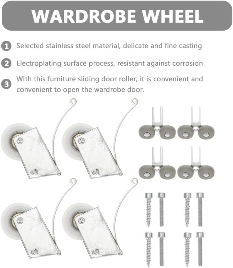 ya 26 10.21 baidi 4 Sets Pulley Door Wheel Cabinet Sliding Rollers Wardrobe Wheels