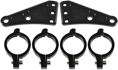 ya 2 8.15 CNC Headlight Lamp Mount Bracket for 41mm Fork Tubes Motorbike Universal Pair